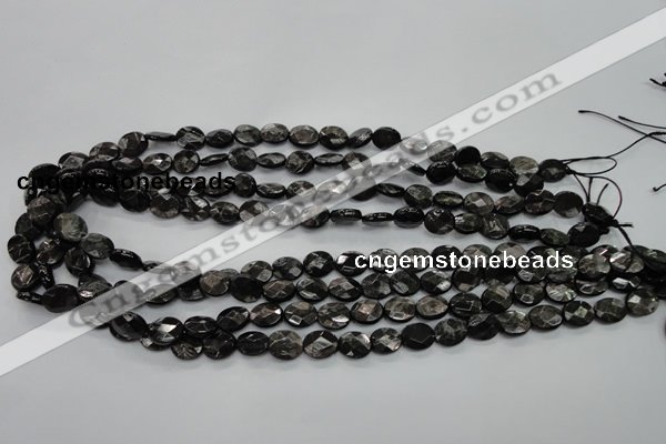 CHS11 15.5 inches 8*10mm faceted oval natural hypersthene beads