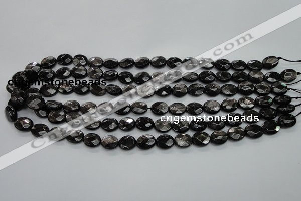 CHS12 15.5 inches 10*12mm faceted oval natural hypersthene beads