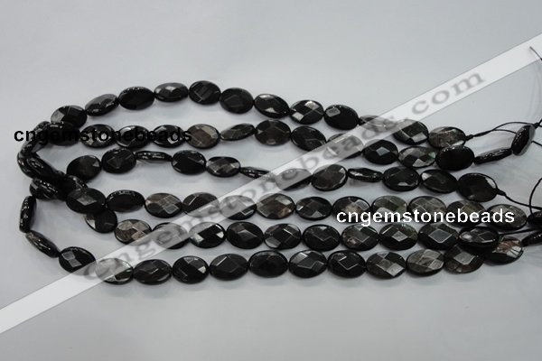 CHS14 15.5 inches 10*14mm faceted oval natural hypersthene beads