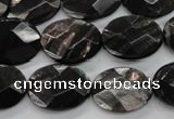 CHS15 15.5 inches 15*20mm faceted oval natural hypersthene beads