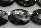 CHS16 15.5 inches 22*30mm faceted oval natural hypersthene beads