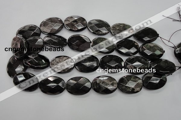 CHS16 15.5 inches 22*30mm faceted oval natural hypersthene beads