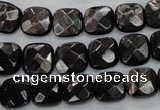 CHS25 15.5 inches 10*10mm faceted square natural hypersthene beads