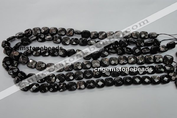 CHS25 15.5 inches 10*10mm faceted square natural hypersthene beads