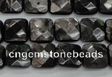 CHS26 15.5 inches 12*12mm faceted square natural hypersthene beads