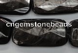 CHS40 15.5 inches 20*40mm faceted rectangle natural hypersthene beads