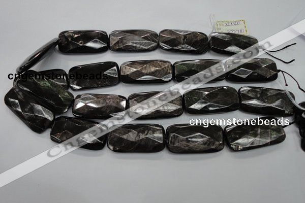 CHS40 15.5 inches 20*40mm faceted rectangle natural hypersthene beads