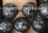CHS45 15.5 inches 8mm faceted round natural hypersthene beads