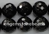 CHS50 15.5 inches 18mm faceted round natural hypersthene beads