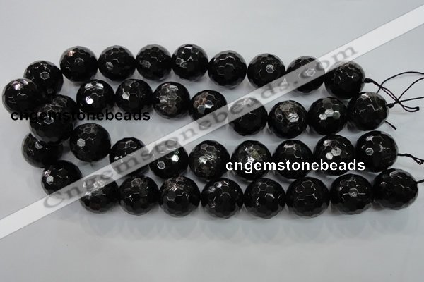 CHS51 15.5 inches 20mm faceted round natural hypersthene beads