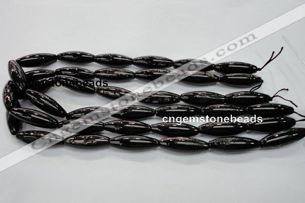 CHS56 15.5 inches 10*30mm rice natural hypersthene beads