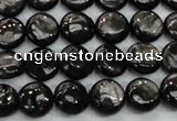 CHS60 15.5 inches 10mm flat round natural hypersthene beads