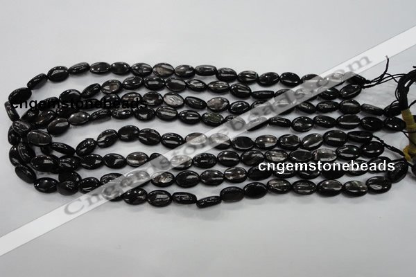 CHS70 15.5 inches 8*12mm oval natural hypersthene beads