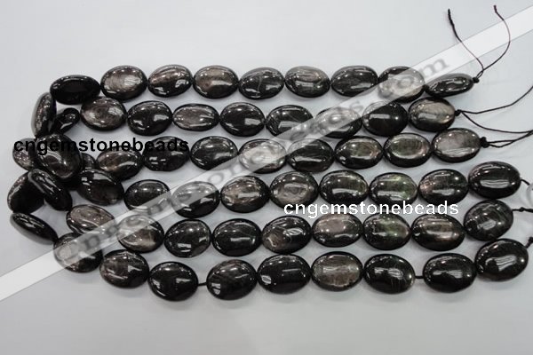 CHS74 15.5 inches 15*20mm oval natural hypersthene beads