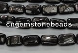 CHS88 15.5 inches 8*12mm rectangle natural hypersthene beads