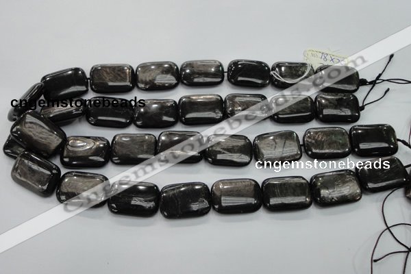 CHS93 15.5 inches 18*25mm rectangle natural hypersthene beads