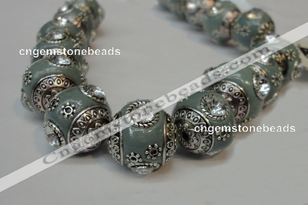 CIB195 19mm round fashion Indonesia jewelry beads wholesale