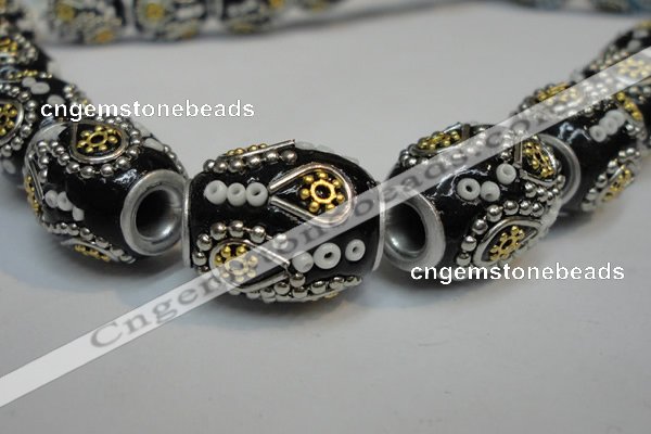 CIB302 15*20mm drum fashion Indonesia jewelry beads wholesale