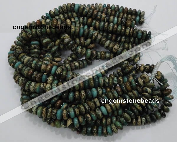 CIJ07 15.5 inches 6*8mm rondelle impression jasper beads wholesale