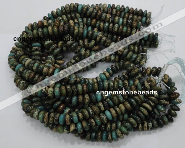 CIJ08 15.5 inches 6*10mm rondelle impression jasper beads wholesale