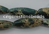 CIJ103 15.5 inches 10*30mm rice impression jasper beads wholesale