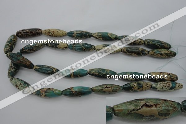 CIJ103 15.5 inches 10*30mm rice impression jasper beads wholesale