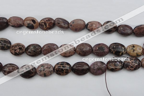 CIJ123 15.5 inches 13*18mm oval dyed impression jasper beads wholesale