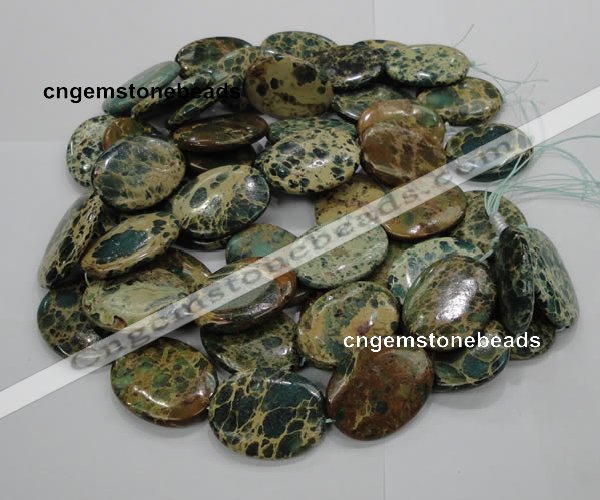 CIJ15 15.5 inches 22*30mm oval impression jasper beads wholesale