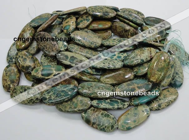 CIJ19 15.5 inches 20*40mm oval impression jasper beads wholesale