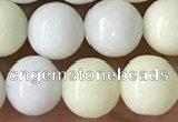 CIJ202 15.5 inches 8mm round ivory jade beads wholesale