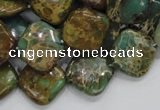 CIJ23 15.5 inches 16*16mm diamond impression jasper beads wholesale