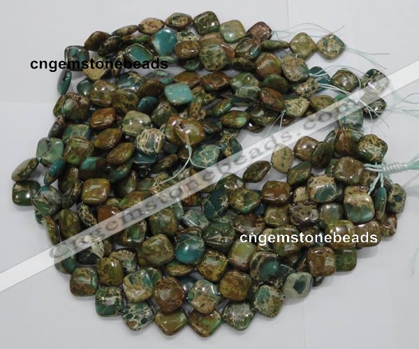 CIJ23 15.5 inches 16*16mm diamond impression jasper beads wholesale