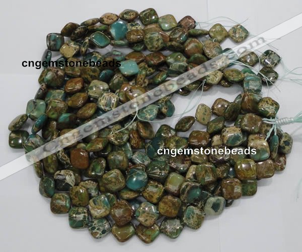 CIJ24 15.5 inches 20*20mm diamond impression jasper beads wholesale