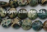 CIJ28 15.5 inches 12mm flat round impression jasper beads wholesale