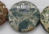 CIJ49 15.5 inches 40mm flat round impression jasper beads wholesale