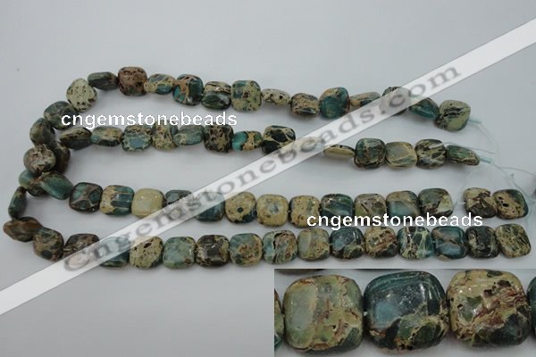 CIJ52 15.5 inches 12*12mm square impression jasper beads wholesale