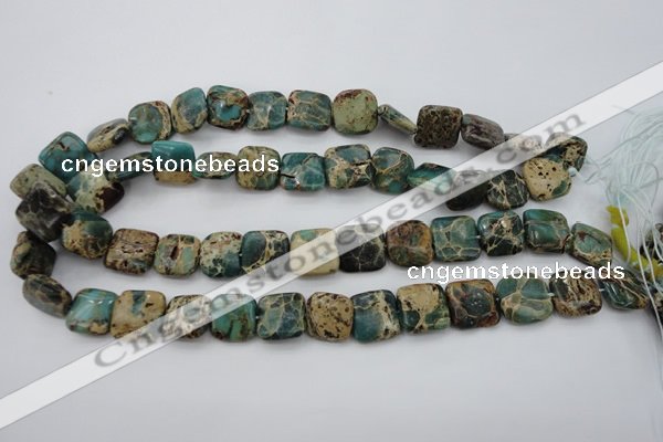 CIJ53 15.5 inches 15*15mm square impression jasper beads wholesale