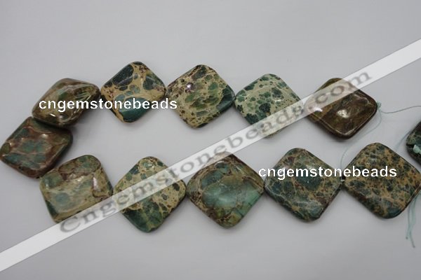 CIJ65 15.5 inches 30*30mm diamond impression jasper beads wholesale