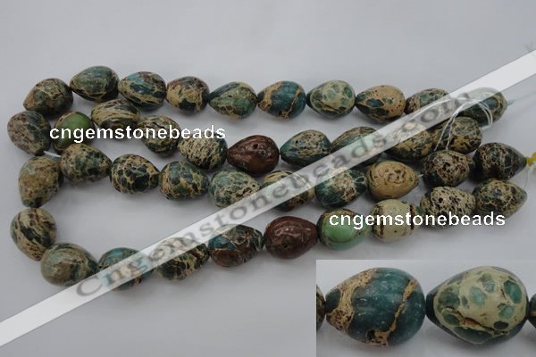 CIJ98 15.5 inches 15*20mm teardrop impression jasper beads wholesale