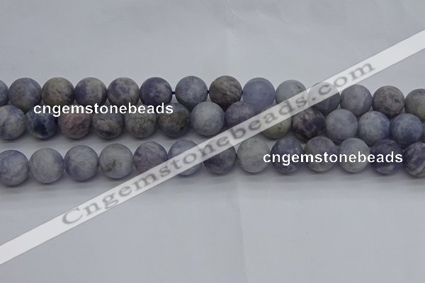 CIL111 15.5 inches 10mm round matte iolite gemstone beads