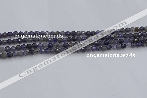 CIL117 15.5 inches 4mm faceted round iolite gemstone beads