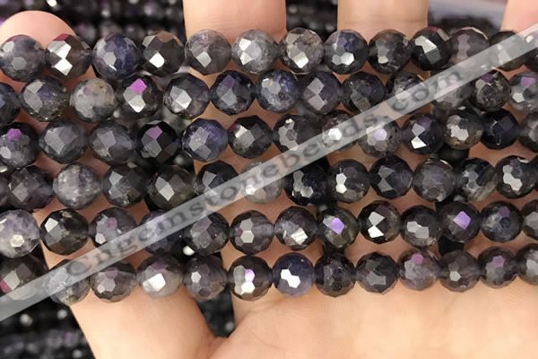 CIL122 15.5 inches 7mm faceted round iolite beads wholesale