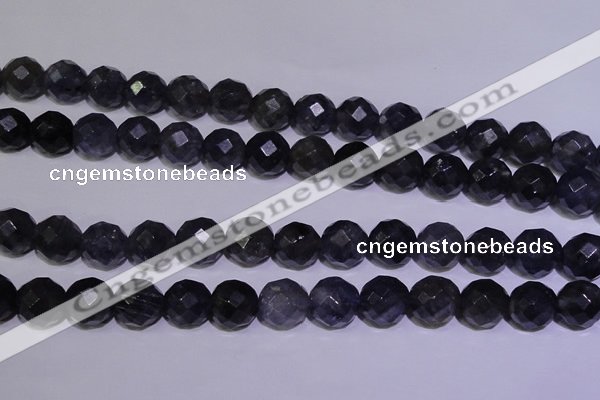 CIL33 15.5 inches 9mm faceted round natural iolite gemstone beads