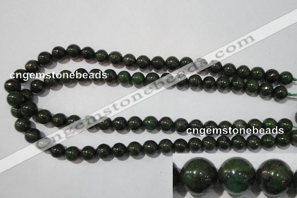 CIS03 15.5 inches 10mm round green iron stone beads wholesale