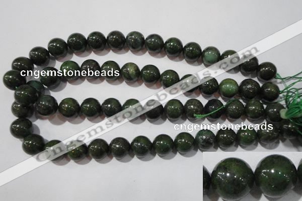 CIS05 15.5 inches 14mm round green iron stone beads wholesale