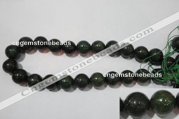 CIS07 15.5 inches 18mm round green iron stone beads wholesale