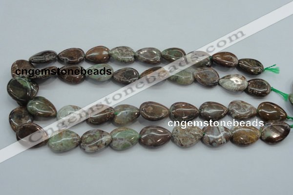 CJA04 15.5 inches 15*20mm teardrop green jasper beads wholesale