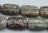 CJA10 15.5 inches 18*25mm rectangle green jasper beads wholesale