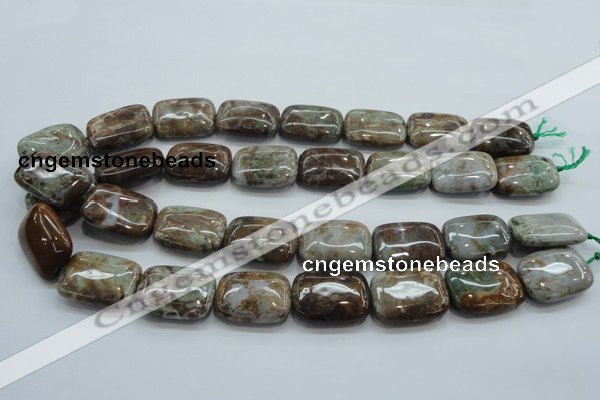 CJA10 15.5 inches 18*25mm rectangle green jasper beads wholesale