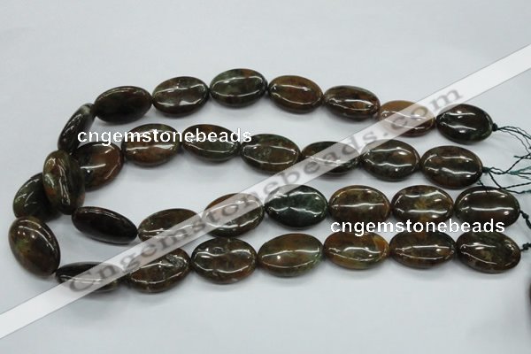 CJA21 15.5 inches 18*25mm oval green jasper beads wholesale